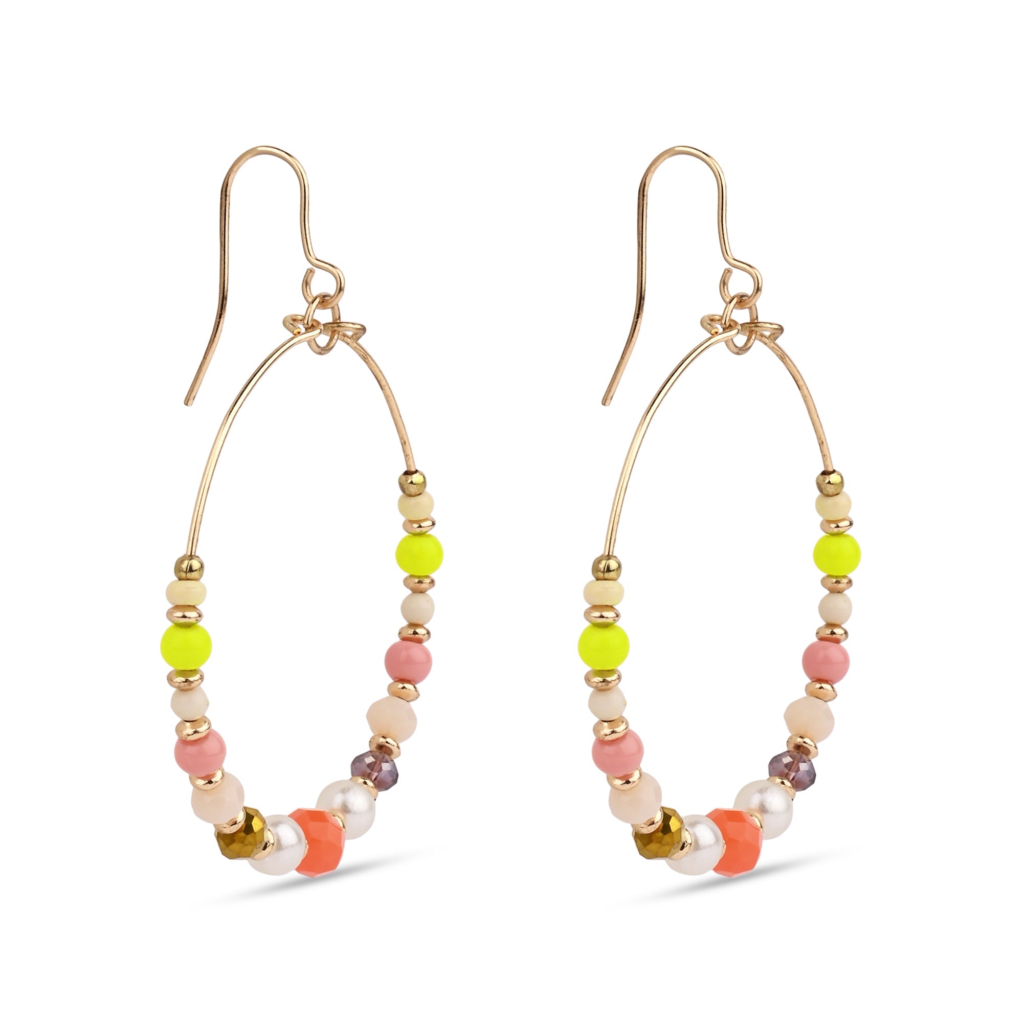 Buy Colorful Gemstone Hoop Earrings Gold Multi Color Stone Hoops Online in  India - Etsy